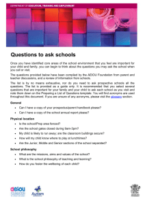 Questions to ask schools