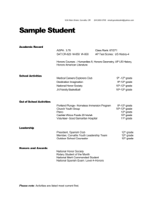 Professional Resume - Corvallis School District 509J