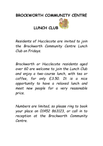 BROCKWORTH COMMUNITY CENTRE LUNCH CLUB