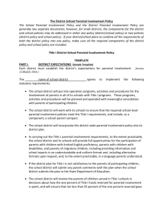 Title I District-School Parental Involvement Policy