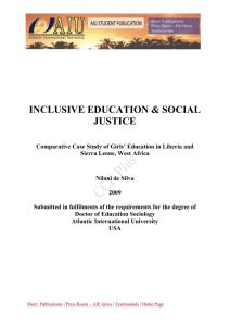 Gender, Education, and Development - Atlantic International University