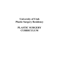 plastic surgery curriculum - University of Utah