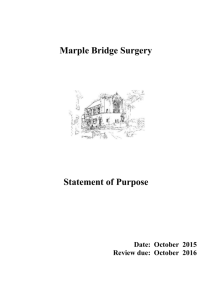 Statement of Purpose - Marple Bridge Surgery