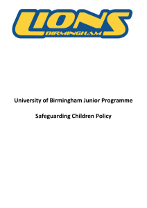 Junior Safeguarding Children Policy