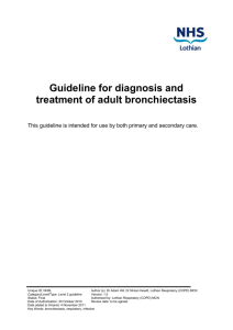 Guideline for diagnosis and treatment of adult bronchiectasis