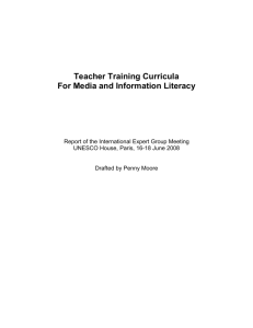 Teacher training curricula for media and information literacy