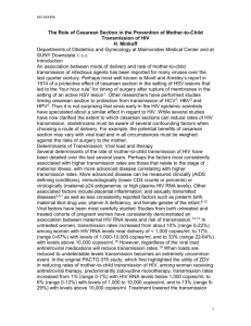 The use of cesarean section in the management of HIV