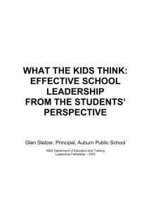 what the kids` think: effective school leadership
