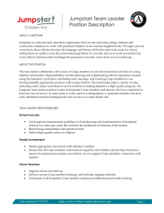 Jumpstart Team Leader Position Description