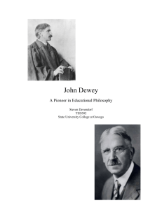 John Dewey: His Work and Influence to Education in