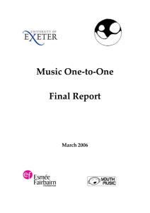 The Music One-to-One Project: A Report