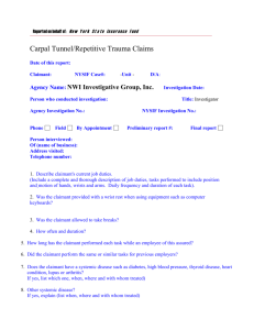Carpal Tunnel/Repetitive Trauma Claims