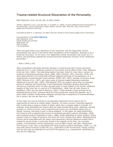 Trauma-related Structural Dissociation of the Personality