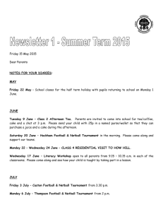 Newsletter 1 Summer 2015