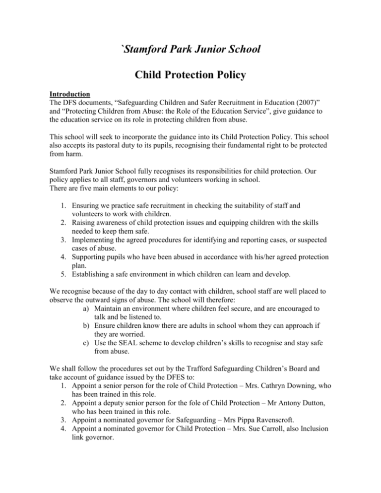 child protection policy awareness thesis