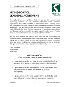 Home/School Learning Agreement
