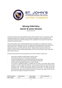 Missing Child Policy Senior & Junior Schools