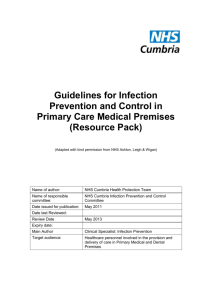 Guidelines for Infection Prevention and Control in