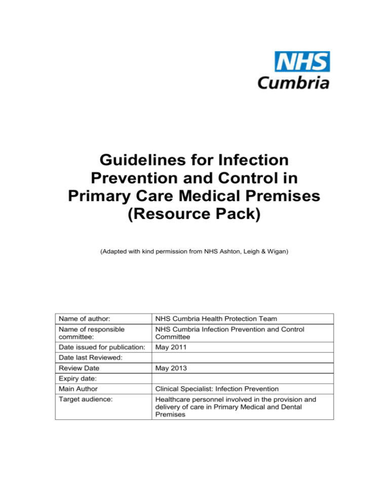 Guidelines For Infection Prevention And Control In