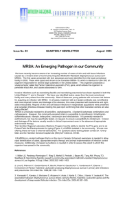 MRSA: An Emerging Pathogen in our Community