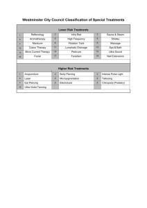 Lower Risk Treatments - Westminster City Council