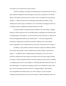 Development of the Saskatchewan Spine Pathway: In 2007, the Mini