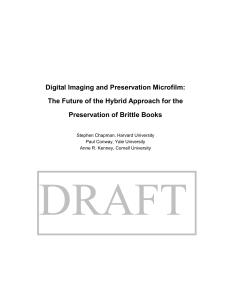 Digital Imaging and Preservation Microfilm: