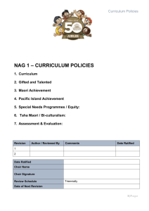 N A G 1 Curriculum Delivery Policy