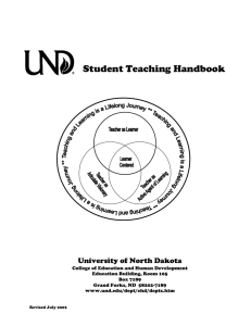 Student Teaching Handbook - University of North Dakota