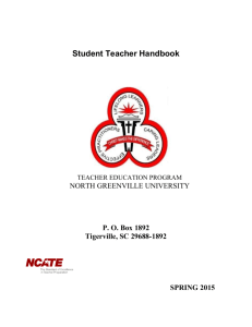 student teaching policies - North Greenville University