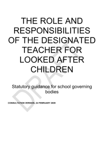 2.9. Those undertaking the role of the designated teacher are