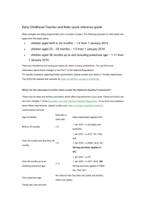 I would like advice on educator to child ratios at my centre