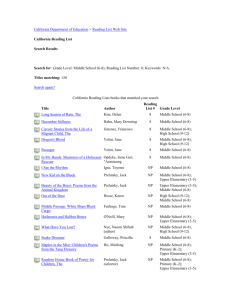 California Department of Education > Reading List Web Site