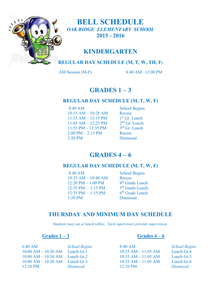 BELL SCHEDULE