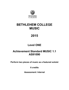 MUSIC - Bethlehem College .::. Welcome