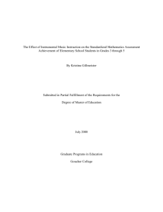 The Effect of Instrumental Music Instruction on the Standardized