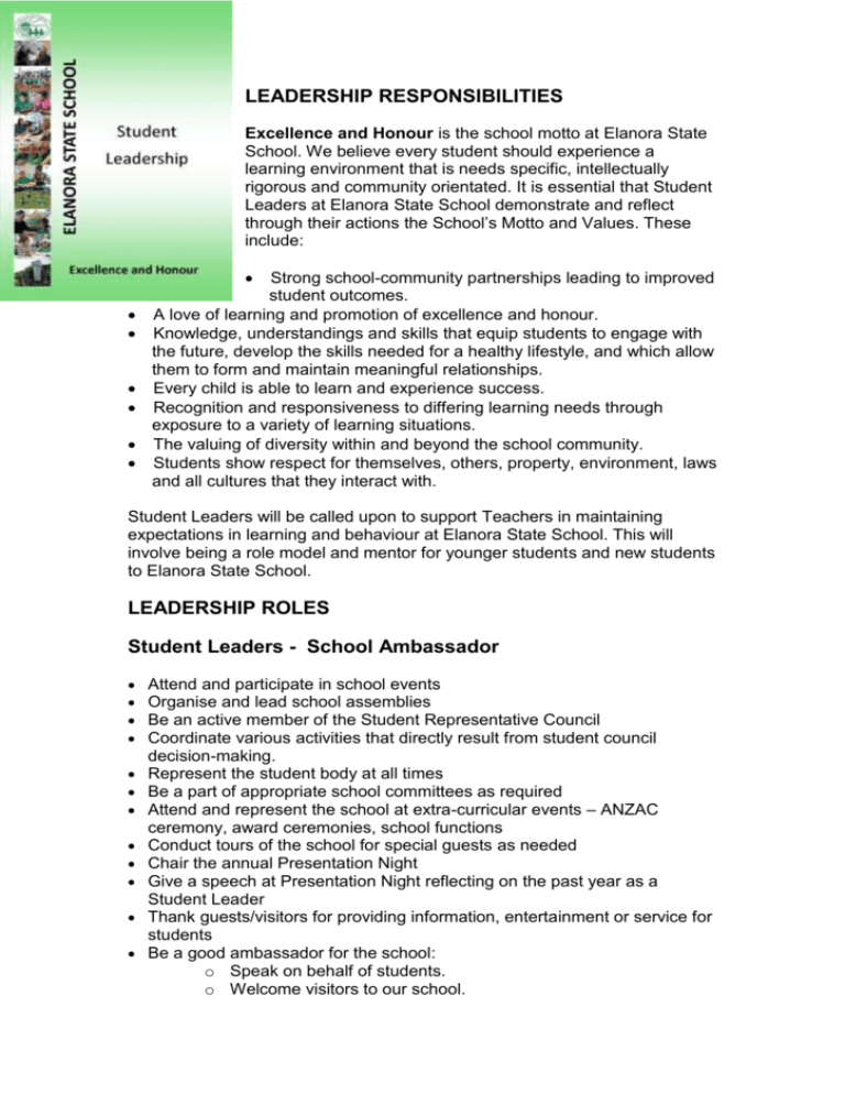 leadership assignment for high school students