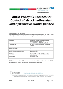 MRSA policy - Frimley Park Hospital