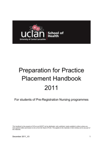 Uclan Practice Placement Handbook  2MB