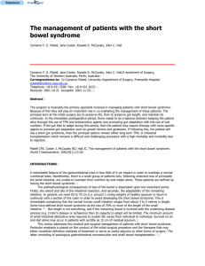 The management of patients with the short bowel syndrome