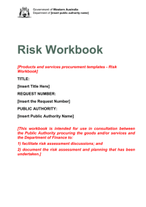 Risk Workbook template - Department of Finance