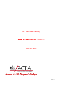 ACT Risk Management Toolkit - Sustainable Tourism Online