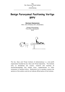 Benign Paroxysmal Positioning Vertigo -1