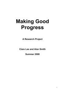 Making Good Progress report - Birmingham Grid for Learning