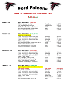 Week 15: December 14th – December 19th Spirit Week MONDAY
