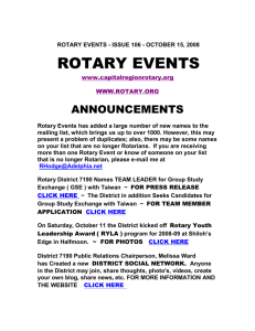 ROTARY EVENTS - ISSUE 106 - OCTOBER 15, 2008 ROTARY