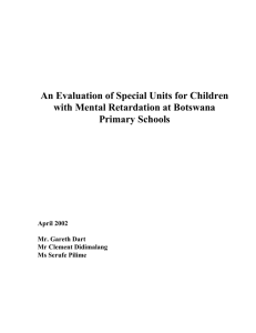 An Evaluation of Special Units for Children with Mental Retardation