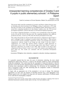 Results: Course of Growth of Individual Competencies from Grade 4