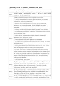 Civil Aviation Administration, MOTC, Organization Regulation