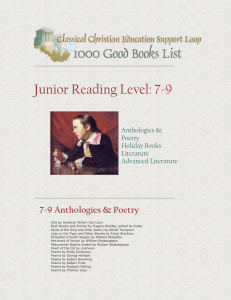 1000 Good Books List: Junior Reading Level 7-9